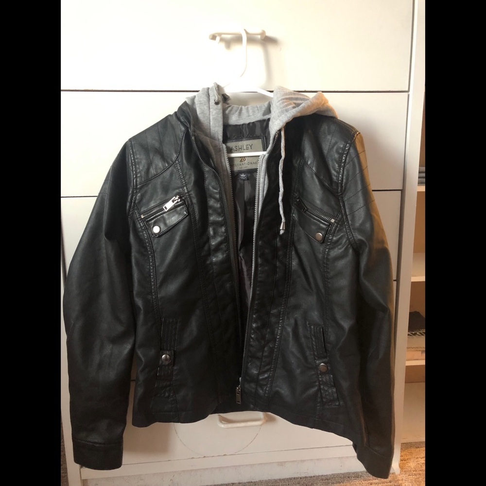 Black leather jacket